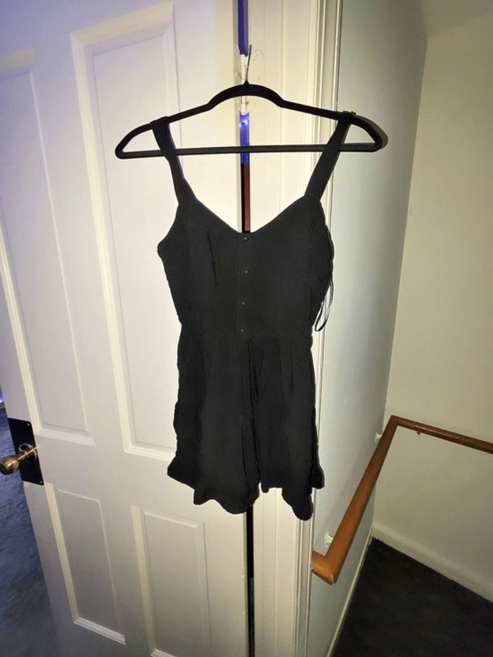 Blue Rain Black Romper Size Small Like New